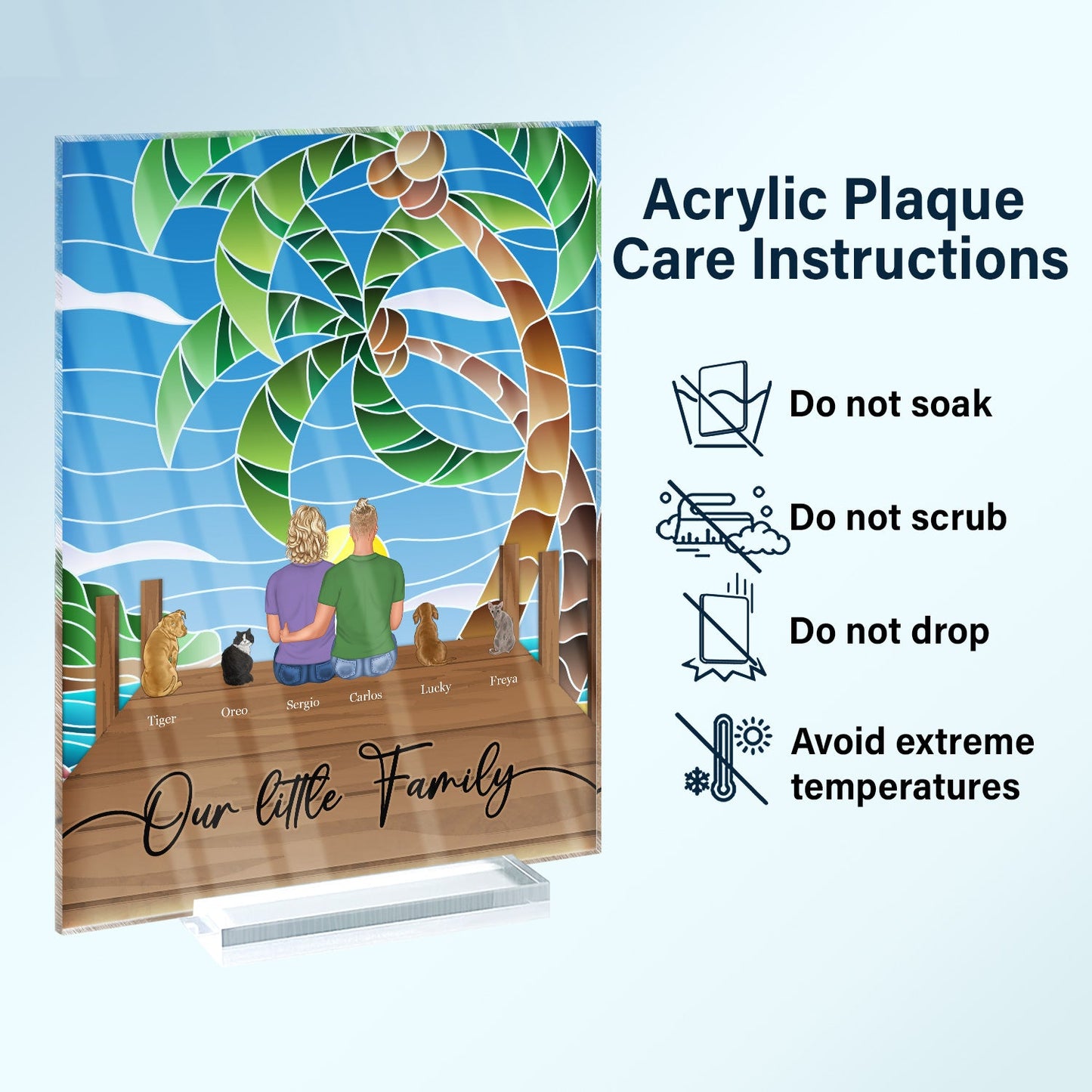 Pet Lovers Our Little Family - Gift For Couples - Personalized Vertical Rectangle Acrylic Plaque