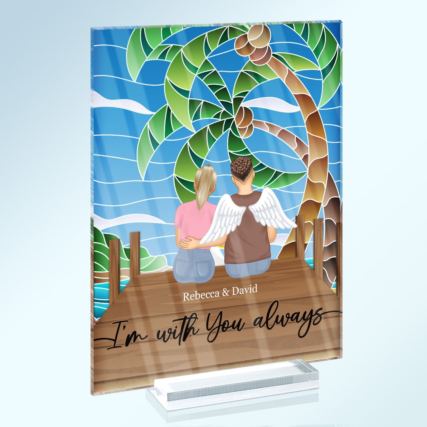 With You Always - Memorial Gift For Couples - Personalized Vertical Rectangle Acrylic Plaque