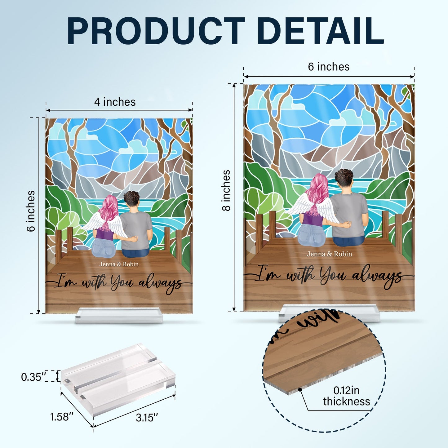 With You Always - Memorial Gift For Couples - Personalized Vertical Rectangle Acrylic Plaque