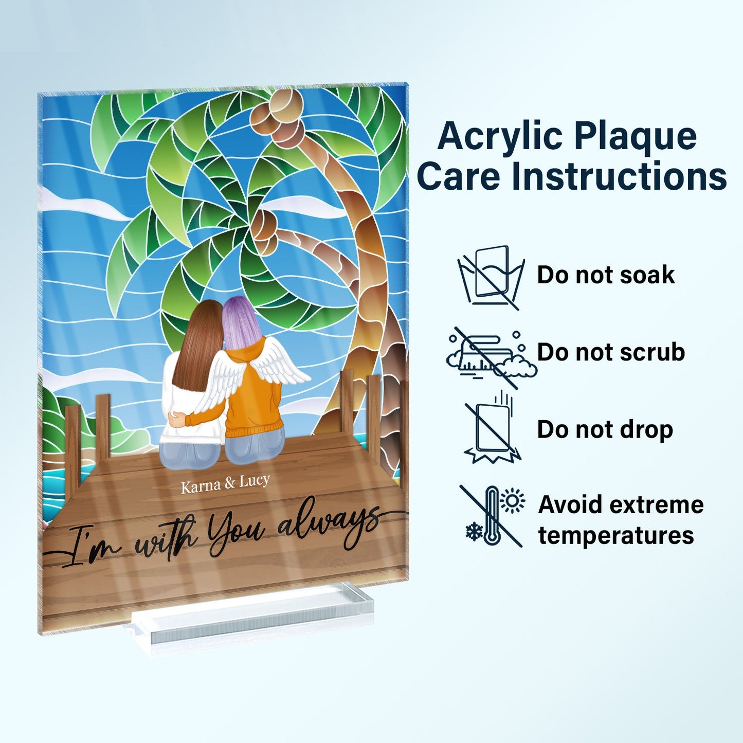 With You Always - Memorial Gift For Couples - Personalized Vertical Rectangle Acrylic Plaque