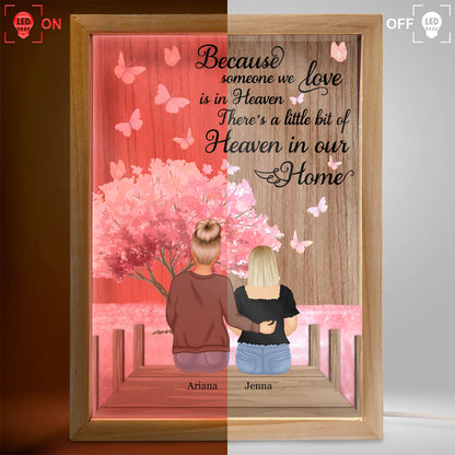 Mother Daughter Son Because Someone We Love - Memorial Gift - Personalized Picture Frame Light Box