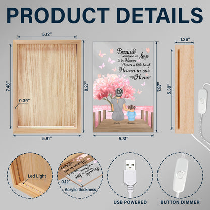 Mother Daughter Son Because Someone We Love - Memorial Gift - Personalized Picture Frame Light Box