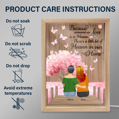 Mother Daughter Son Because Someone We Love - Memorial Gift - Personalized Picture Frame Light Box