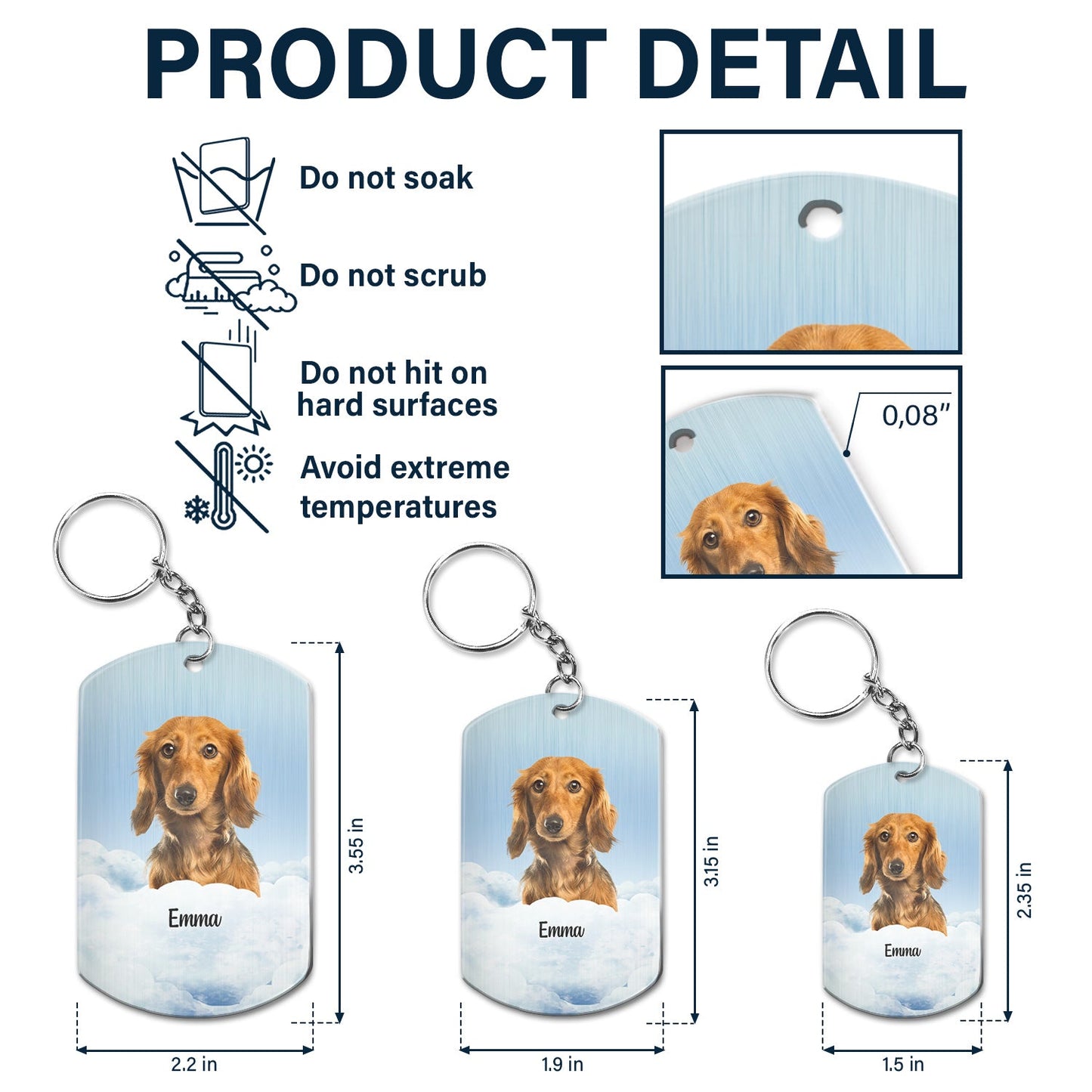 Custom Photo Calendar The Moment Your Heart Stop - Memorial Gift For Family, Pet Lovers - Personalized Aluminum Keychain