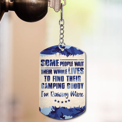 Custom Photo Camping Buddy - Gift For Camping Mom, Dad - Personalized Aluminum Keychain