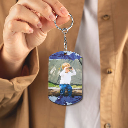 Custom Photo Camping Buddy - Gift For Camping Mom, Dad - Personalized Aluminum Keychain