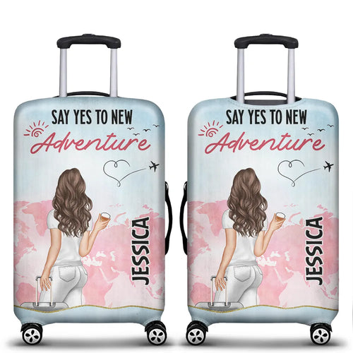 Say Yes To New Adventure - Personalized Luggage Cover