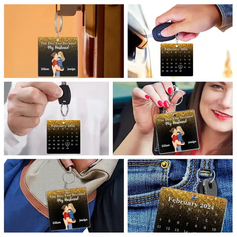 The Day You Became My Boyfriend Calendar - Personalized Acrylic Keychain