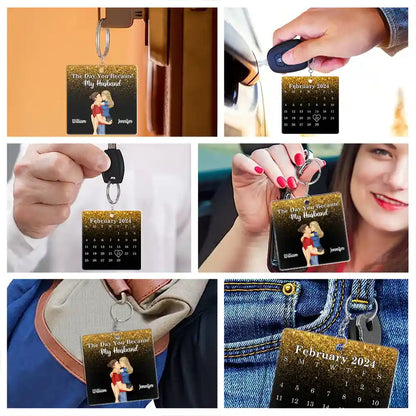 The Day You Became My Boyfriend Calendar - Personalized Acrylic Keychain