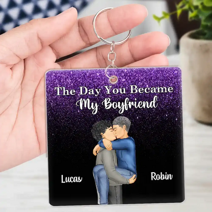 The Day You Became My Boyfriend Calendar - Personalized Acrylic Keychain
