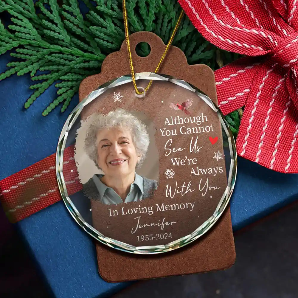 Custom Photo Always & Forever In Our Hearts - Personalized Circle Acrylic Ornament