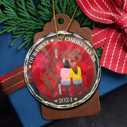 First Christmas As Mr Mrs - Personalized Circle Ornament