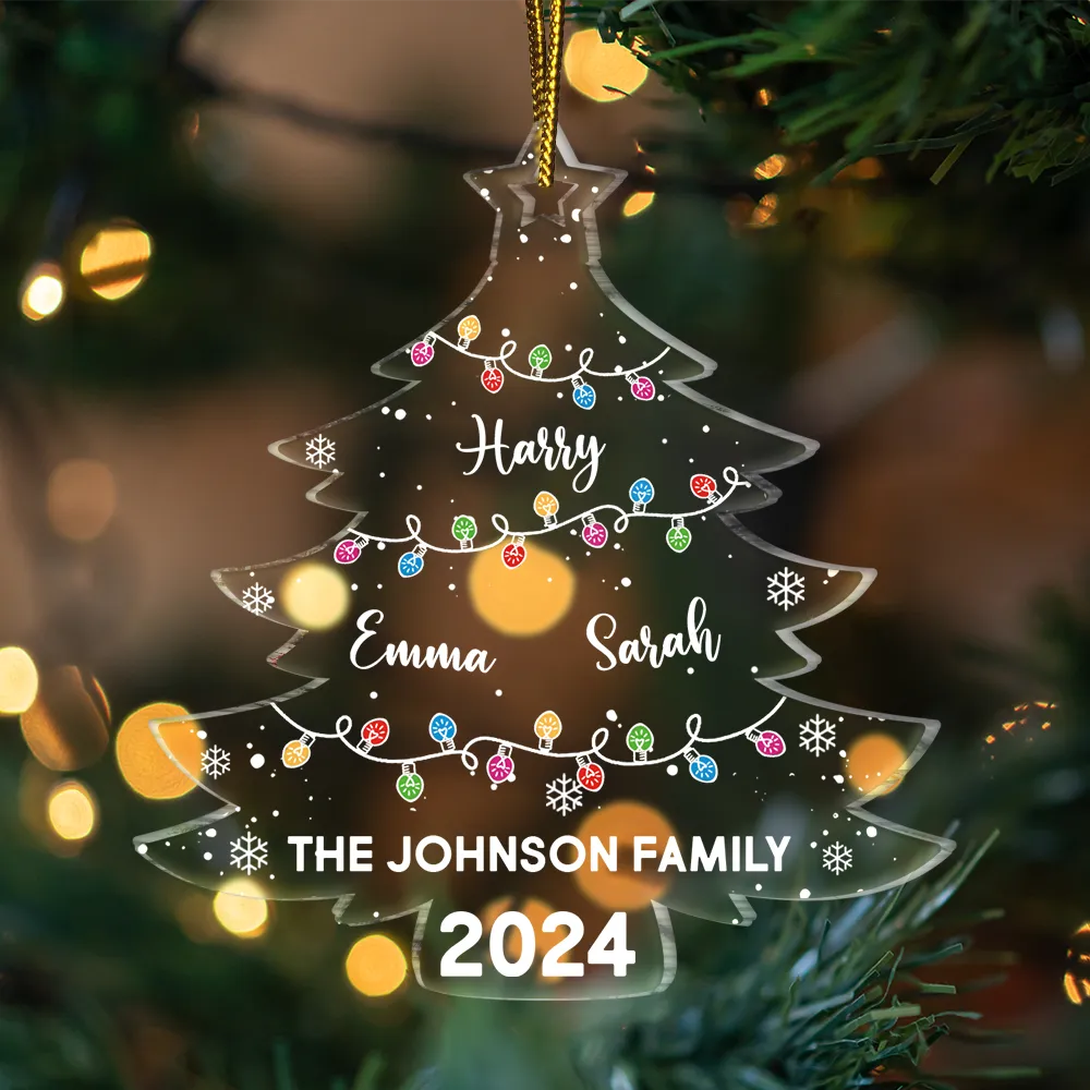 Christmas Tree Family - Personalized Custom Shaped Acrylic Ornament