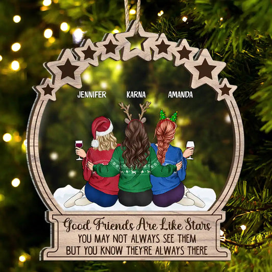 Good Friends Are Like Stars - Personalized 2-Layered Acrylic Ornament