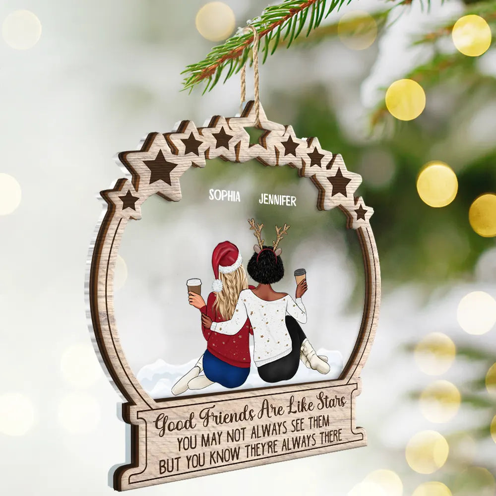 Good Friends Are Like Stars - Personalized 2-Layered Acrylic Ornament