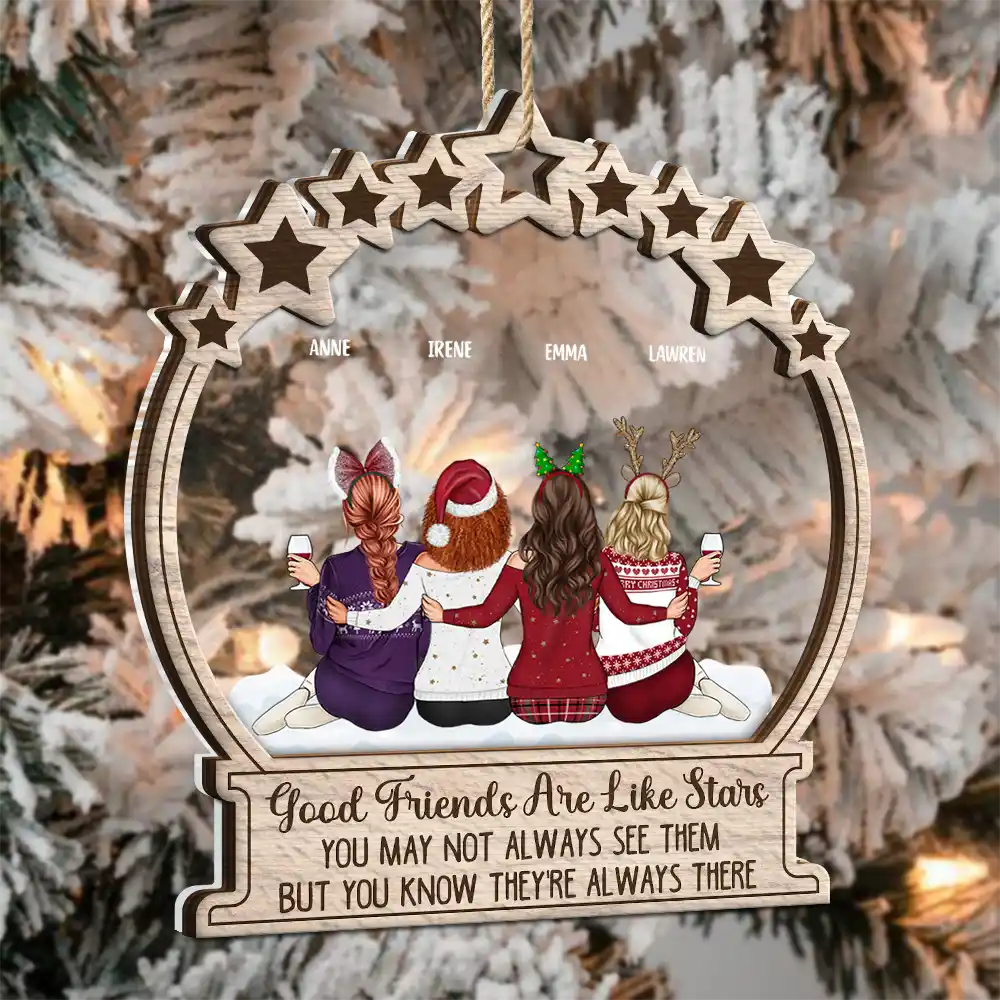 Good Friends Are Like Stars - Personalized 2-Layered Acrylic Ornament