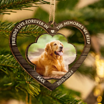 Christmas,Memorial,Custom Photo,Pet Lovers,Sad - Memorial Custom Photo If Love Could Have Kept You Here - Personalized Custom Shaped Wooden Ornament