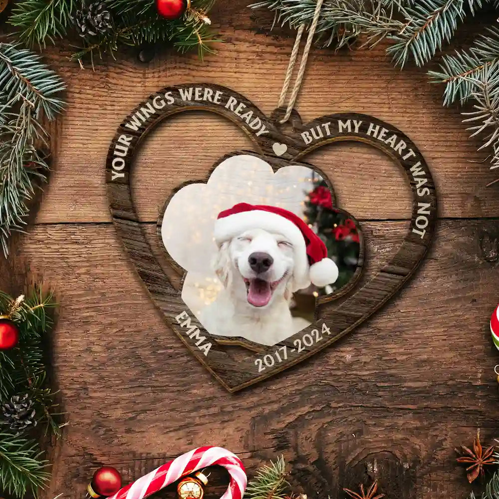 Christmas,Memorial,Custom Photo,Pet Lovers,Sad - Memorial Custom Photo If Love Could Have Kept You Here - Personalized Custom Shaped Wooden Ornament