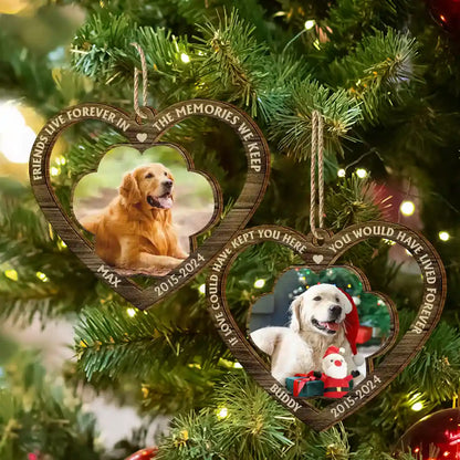 Christmas,Memorial,Custom Photo,Pet Lovers,Sad - Memorial Custom Photo If Love Could Have Kept You Here - Personalized Custom Shaped Wooden Ornament