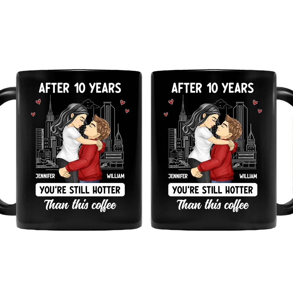 Cartoon Couple Kissing Hotter Than This Coffee - Personalized Mug