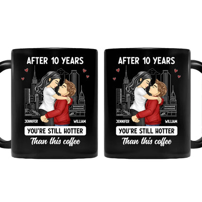 Cartoon Couple Kissing Hotter Than This Coffee - Personalized Mug