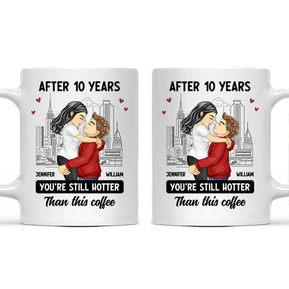 Cartoon Couple Kissing Hotter Than This Coffee - Personalized Mug