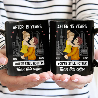 Cartoon Couple Kissing Hotter Than This Coffee - Personalized Mug