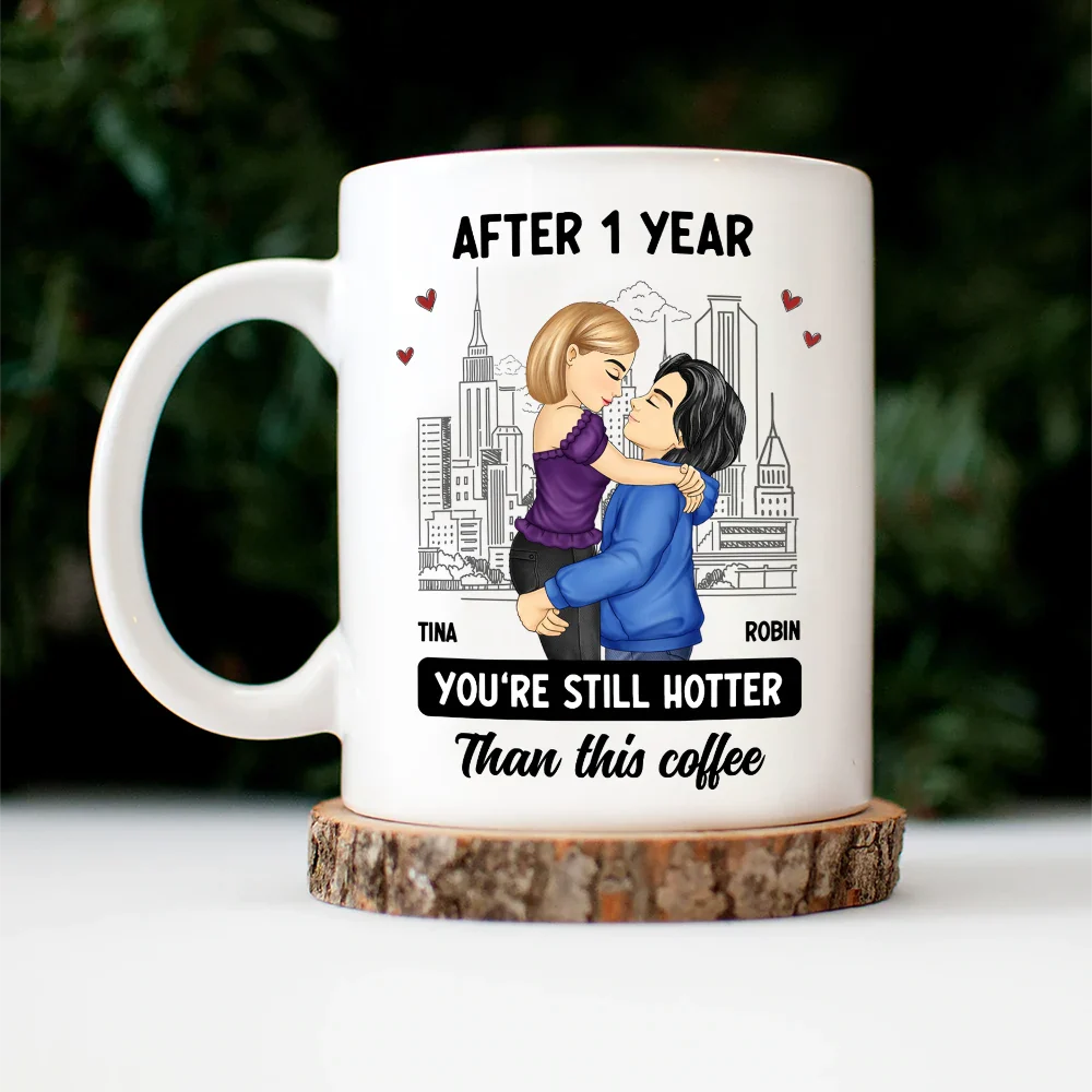 Cartoon Couple Kissing Hotter Than This Coffee - Personalized Mug