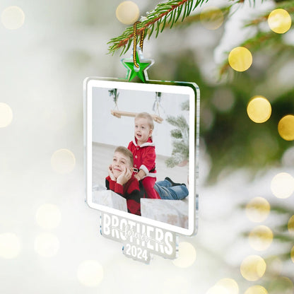 Custom Photo Christmas Family Tree Photo - Personalized Custom Shaped Acrylic Ornament