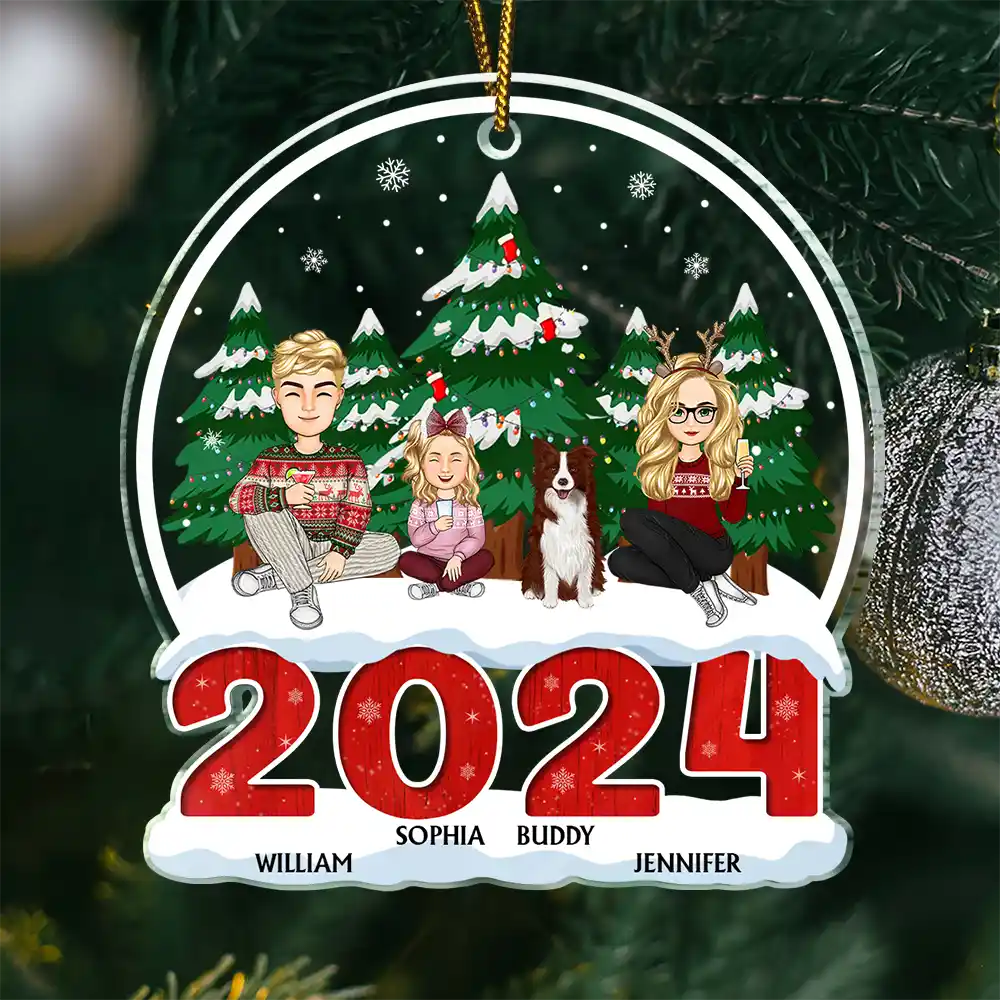 2024 Christmas Family A Whole Lot Of Love - Personalized Custom Shaped Acrylic Ornament