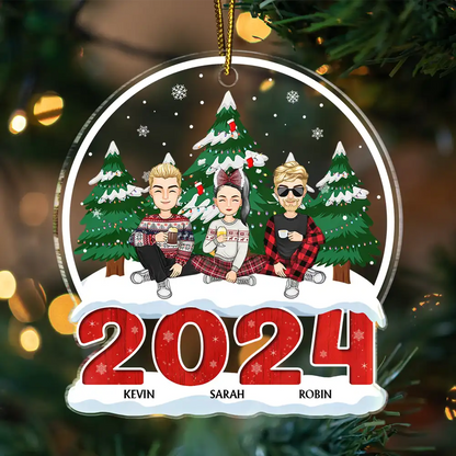 2024 Christmas Family A Whole Lot Of Love - Personalized Custom Shaped Acrylic Ornament