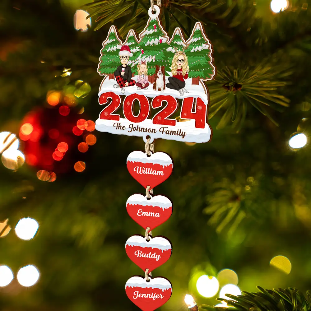 2024 Christmas A Whole Lot Of Love - Personalized Wooden Ornament With Wooden Tag