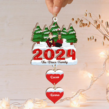 2024 Christmas A Whole Lot Of Love - Personalized Wooden Ornament With Wooden Tag