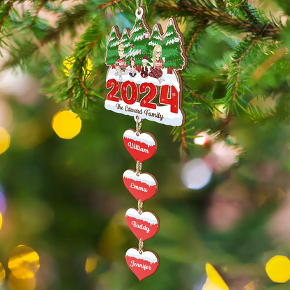 2024 Christmas A Whole Lot Of Love - Personalized Wooden Ornament With Wooden Tag