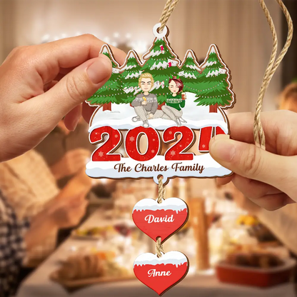 2024 Christmas A Whole Lot Of Love - Personalized Wooden Ornament With Wooden Tag