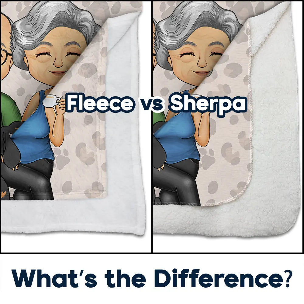 Pet Couple Our Cuddling Blanket - Personalized Fleece Blanket, Sherpa Blanket