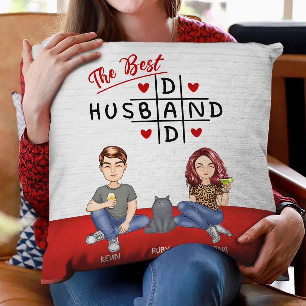 The Best Dad Husband Mom Wife - Personalized Pillow