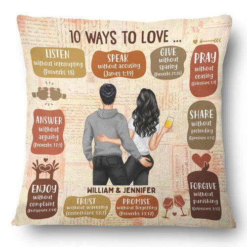 Couple Backside 10 Ways To Love - Personalized Pillow