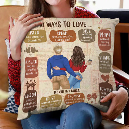 Couple Backside 10 Ways To Love - Personalized Pillow