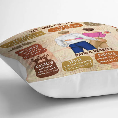 Couple Backside 10 Ways To Love - Personalized Pillow