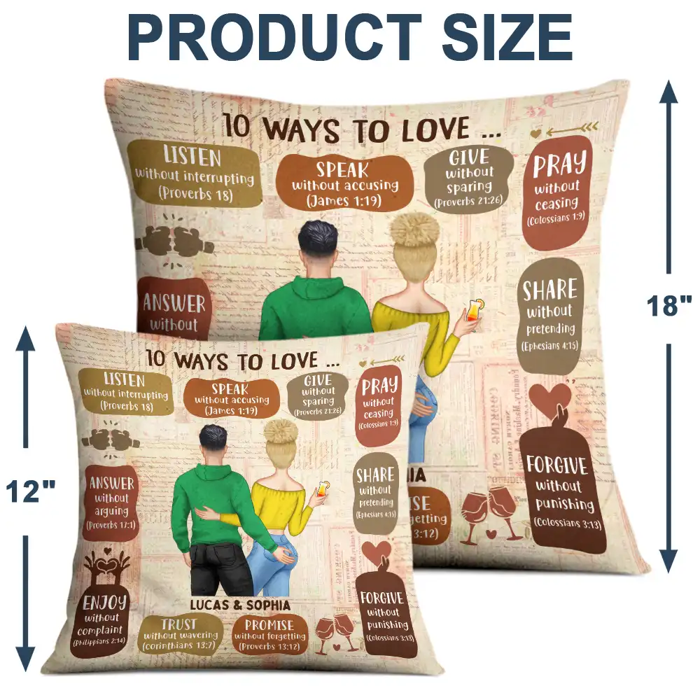 Couple Backside 10 Ways To Love - Personalized Pillow