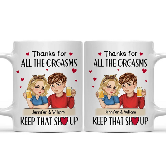 Couple Thanks For All The Orgasms - Personalized Mug