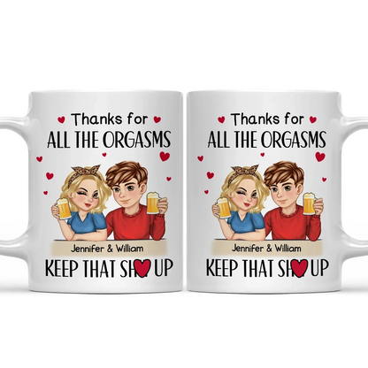 Couple Thanks For All The Orgasms - Personalized Mug