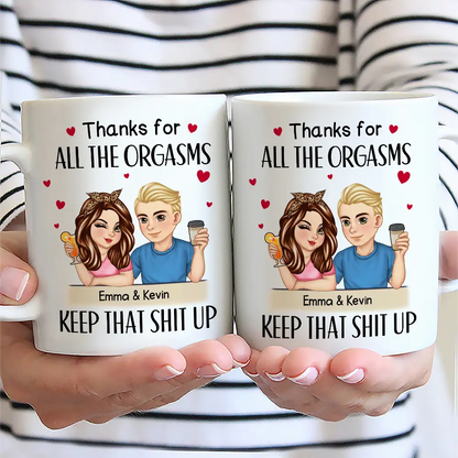 Couple Thanks For All The Orgasms - Personalized Mug