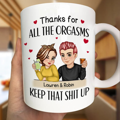 Couple Thanks For All The Orgasms - Personalized Mug