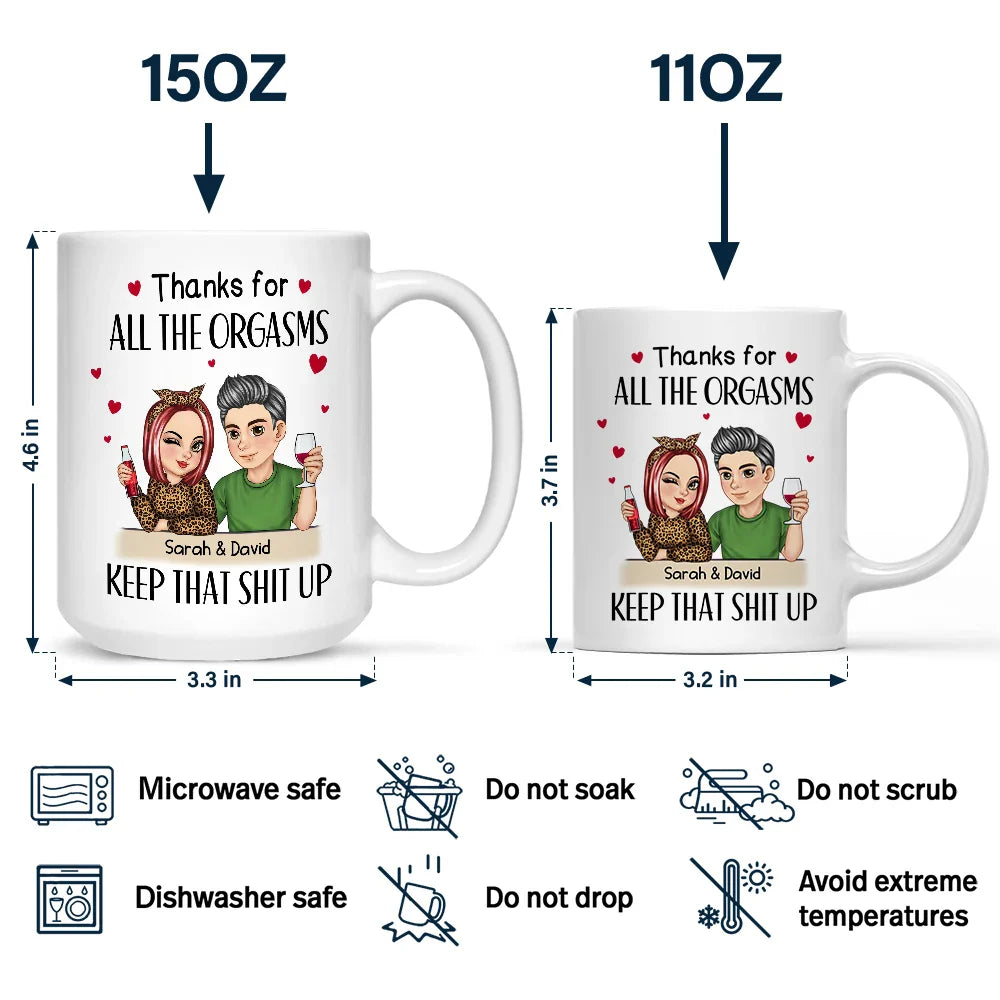Couple Thanks For All The Orgasms - Personalized Mug