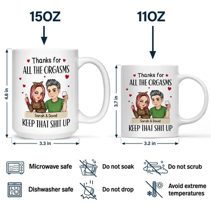 Couple Thanks For All The Orgasms - Personalized Mug