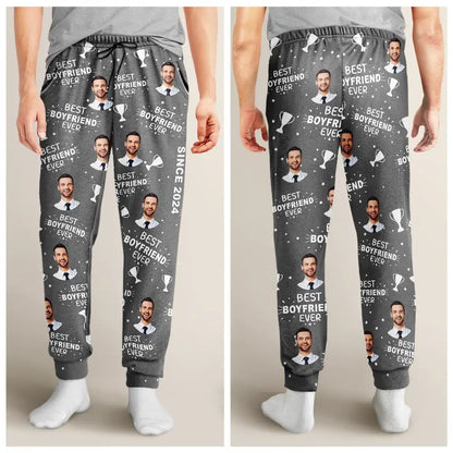 Custom Photo Trophy Husband Couple - Personalized Sweatpants