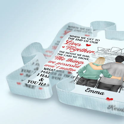 Old Couple I Had You You Had Me - Personalized Puzzle Shaped Acrylic Plaque