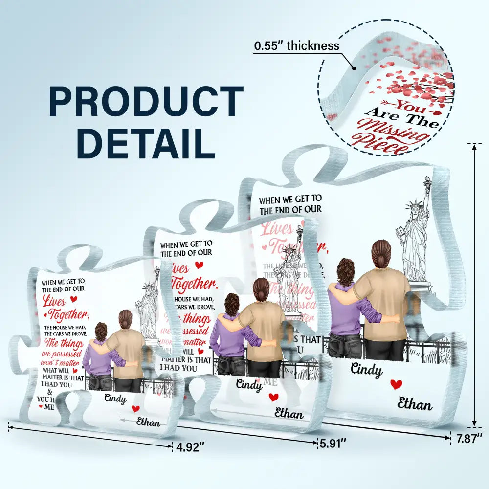 Old Couple I Had You You Had Me - Personalized Puzzle Shaped Acrylic Plaque